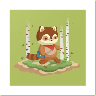 Woodland Raccoon Posters and Art